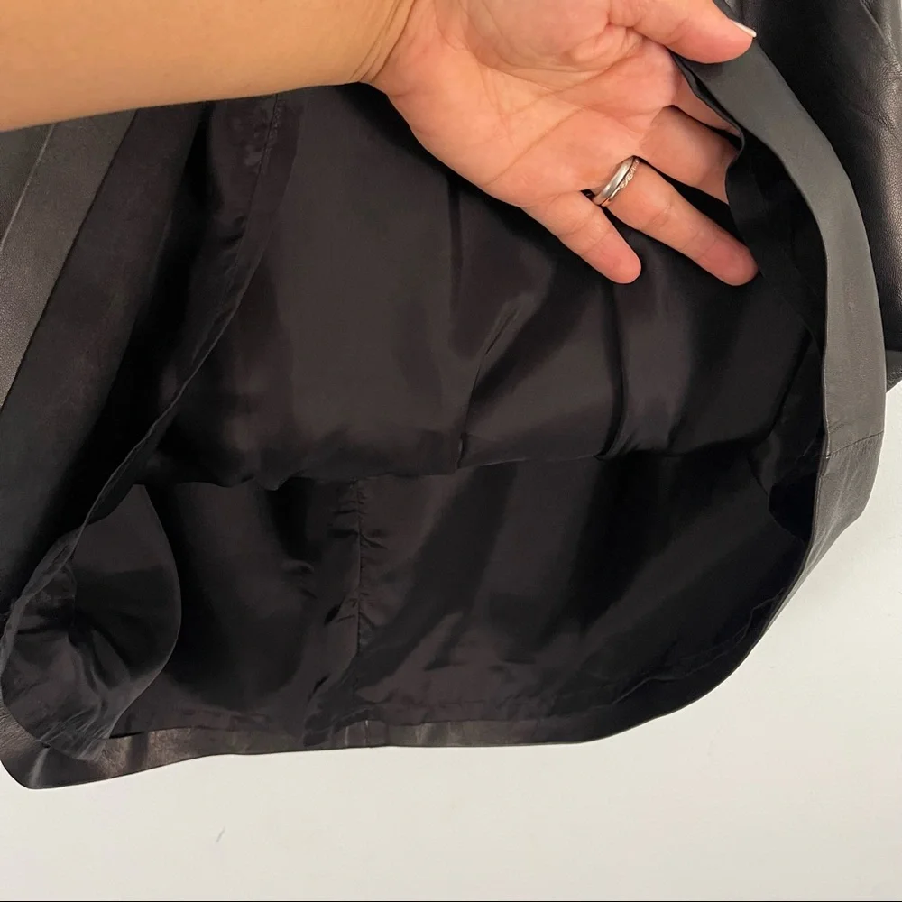 Eileen Fisher The Fisher Project 100% Lamb Leather Pleated Skirt - Picture 7 of 9